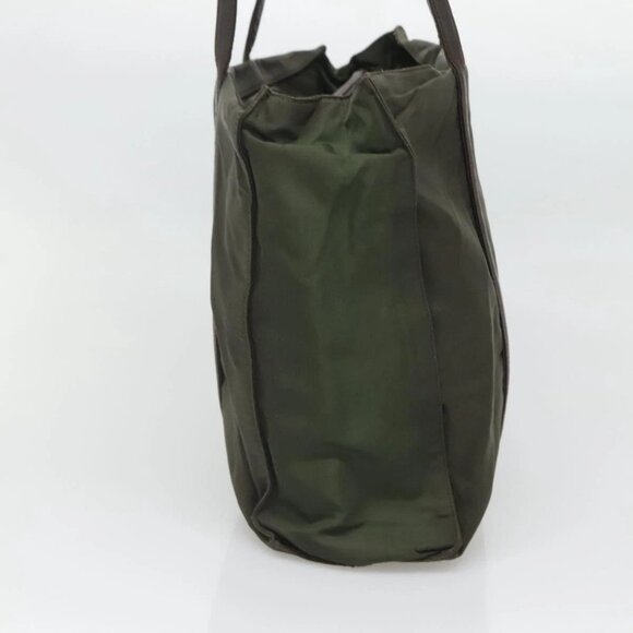 PRADA Shoulder Bag Nylon Khaki Silver Auth bs25613 - Picture 6 of 16